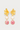 Gold flower stud earrings with bicolor drop