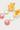 Gold flower stud earrings with bicolor drop