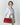 Red leather shoulder bag with drop-shaped detail