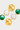 Dark green & gold geometric double stone earrings