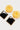 Black daisy square earrings