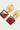 Red knot square earrings