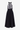 Black cotton midi dress with embroidered floral halter bodice
