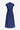 Blue denim midi dress with mandarin collar and short sleeves