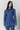 Blue denim utility button-front jacket